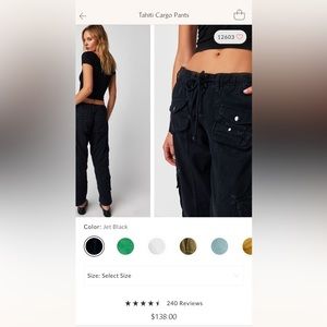 free people Tahiti cargo pants size XS